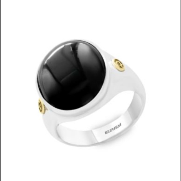 Effy Sterling Silver 18K Yellow Gold & Onyx Ring